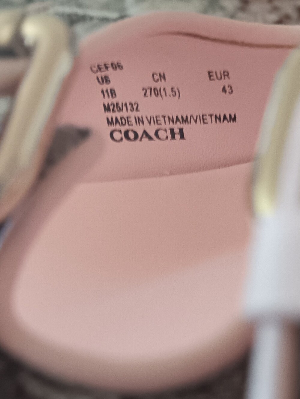 Coach Pink Logo-Print Double-Strap Slide Sandals with Gold Buckles- Size 11 - Picture 5 of 5
